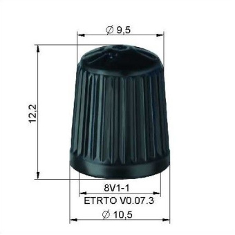 04.9111 Колпачок ALLIGATOR для вентилей, пластик, черный (Германия)